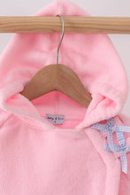 Pink Fleece Bow Coat - ARIA KIDS