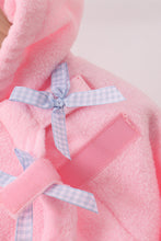 Pink Fleece Bow Coat - ARIA KIDS