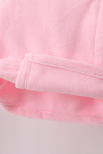Pink Fleece Bow Coat - ARIA KIDS