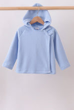 Blue Fleece Bow Coat - ARIA KIDS