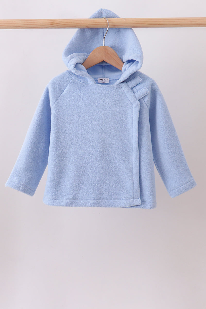 Blue Fleece Bow Coat - ARIA KIDS