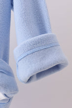 Blue Fleece Bow Coat - ARIA KIDS