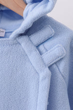Blue Fleece Bow Coat - ARIA KIDS