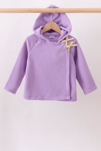 Purple Fleece Bow Coat - ARIA KIDS