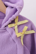 Purple Fleece Bow Coat - ARIA KIDS