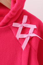 Magenta Fleece Bow Coat