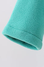 Turquoise Fleece Bow Coat - ARIA KIDS