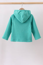 Turquoise Fleece Bow Coat - ARIA KIDS