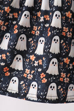 Orange Ghost Embroidery Ruffle Dress