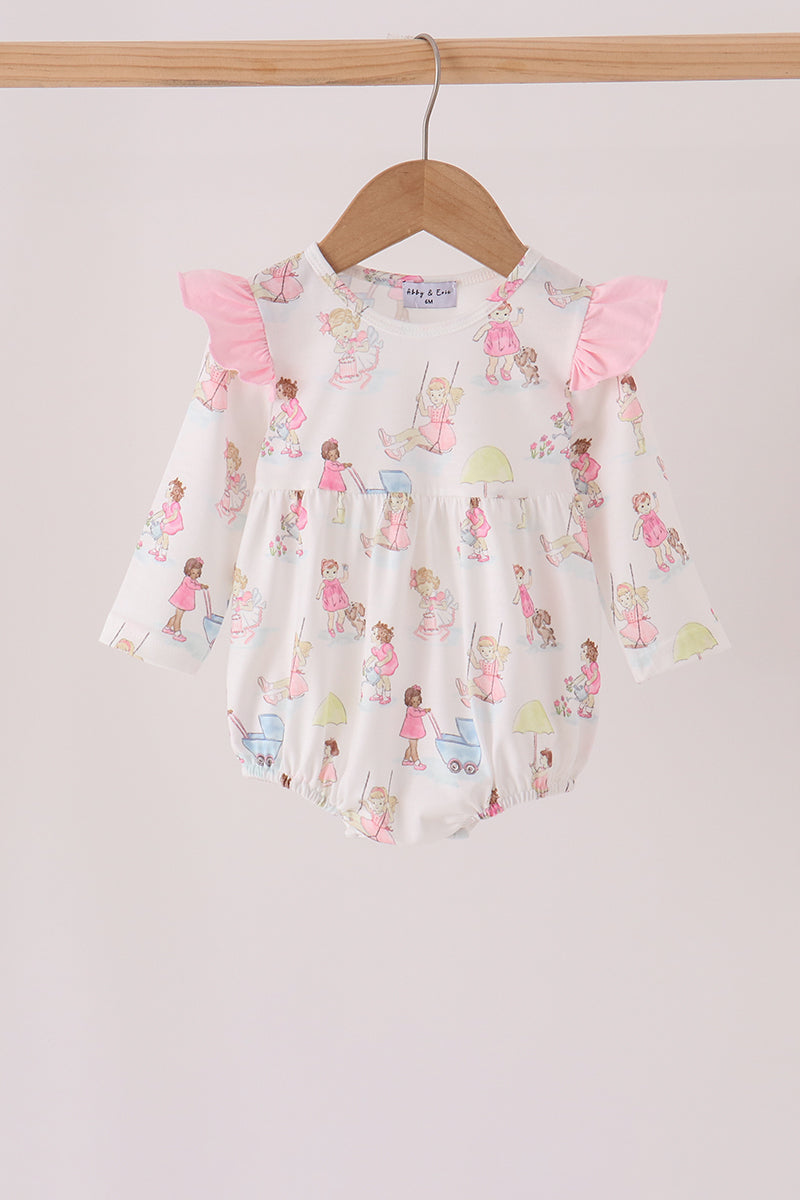 Pink all day adventure ruffle bubble - ARIA KIDS