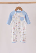 Blue all day adventure pocket romper - ARIA KIDS