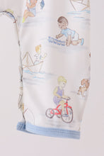 Blue all day adventure pocket romper - ARIA KIDS