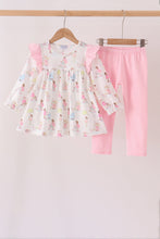 Pink all day adventure ruffle pants set - ARIA KIDS