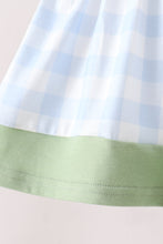 Blue Pumpkin Embroidery Gingham Bloomer set - ARIA KIDS