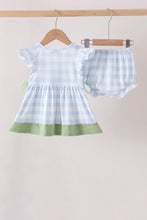 Blue Pumpkin Embroidery Gingham Bloomer set - ARIA KIDS