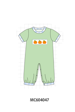 Green Pumpkin Embroidery Romper