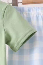Blue Pumpkin Embroidery Gingham pants Set - ARIA KIDS