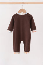Brown deer applique romper