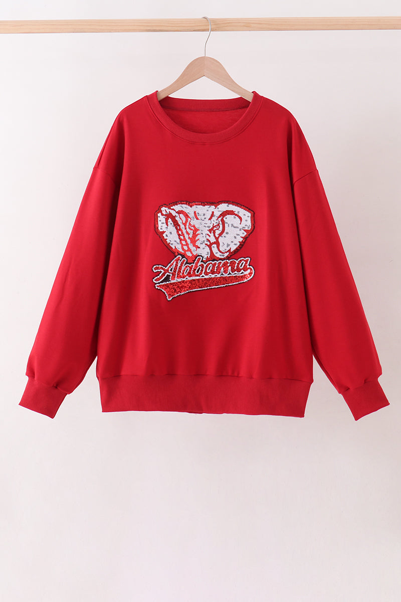 Red Alabama sequin mom top - ARIA KIDS