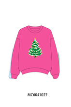Hot Pink Christmas Tree Sequin Mom&me Top