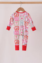 Red Santa Carousel Bamboo Romper