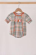 Pumpkin Embroidery Plaid Bubble - ARIA KIDS