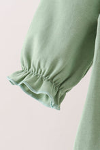 Green duck guack guack embroidery ruffle romper