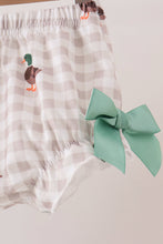 Green Duck guack guack Ruffle Gingham Bloomer Set