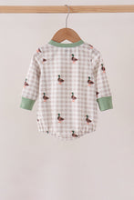 Green Duck Embroidery Gingham Bubble
