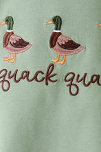 Green Duck uack guack Embroidery Gingham Pants set