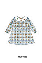 Blue mallard duck embroidery dress
