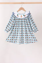 Blue mallard duck embroidery dress - ARIA KIDS