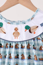 Blue mallard duck embroidery dress - ARIA KIDS