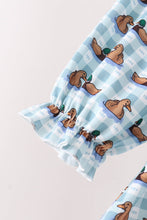 Blue mallard duck embroidery dress - ARIA KIDS