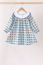 Blue mallard duck embroidery dress - ARIA KIDS