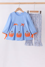 Blue pumpkin applique ruffle pants set - ARIA KIDS