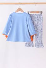 Blue pumpkin applique ruffle pants set - ARIA KIDS