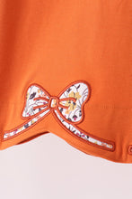Orange Floral Bow Ruffle pants set - ARIA KIDS