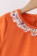 Orange Floral Bow Ruffle pants set - ARIA KIDS