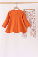 Orange Floral Bow Ruffle pants set - ARIA KIDS