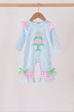 Blue birthday cake appilque ruffle romper - ARIA KIDS