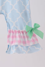 Blue birthday cake appilque ruffle romper - ARIA KIDS
