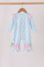 Blue birthday cake appilque ruffle romper - ARIA KIDS