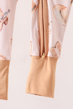 Khaki western boots bamboo zipper romper