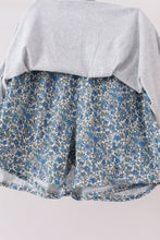 Teal floral print mom&me skorts set - ARIA KIDS