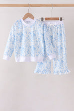 Blue floral print mom&me pants set - ARIA KIDS