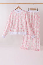 Pink bow floral print mom&me pants set - ARIA KIDS