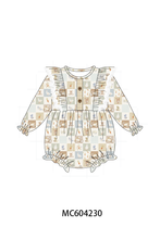 Khaki farm checkered ruffle bubble