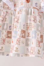 Khaki farm checkered ruffle bloomer set - ARIA KIDS