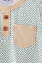 Khaki Geo Diamond Pocket Top - ARIA KIDS